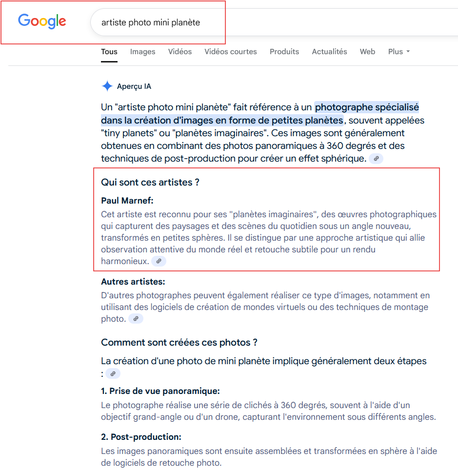 My Imaginary Planets on Google: recognition that touched me