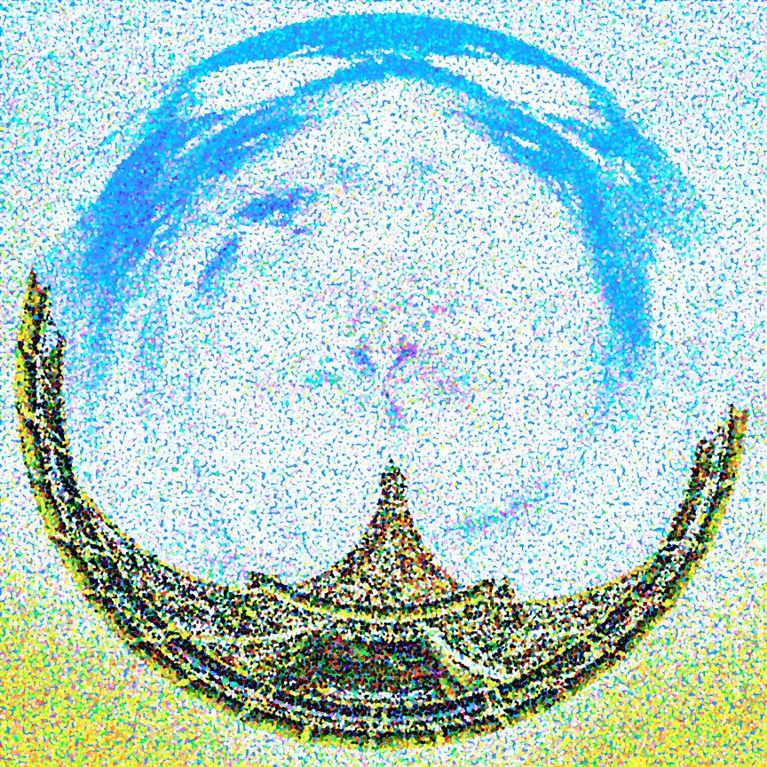 Pointillist art photograph in ‘mini-planet’ style: Paris, The Tower — Paul Marnef