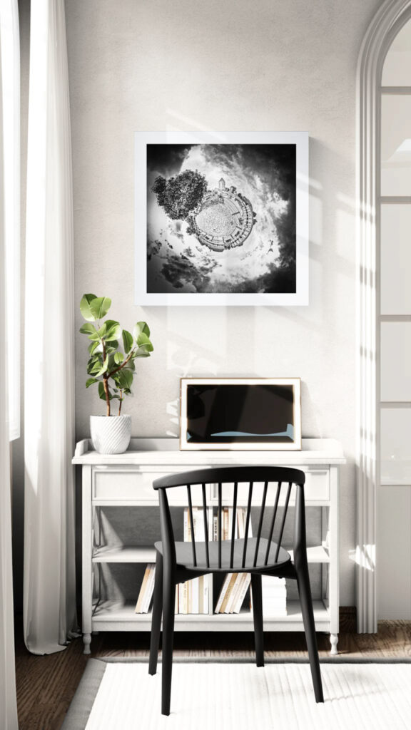 Monochrome Alsatian Sphere – artwork in context